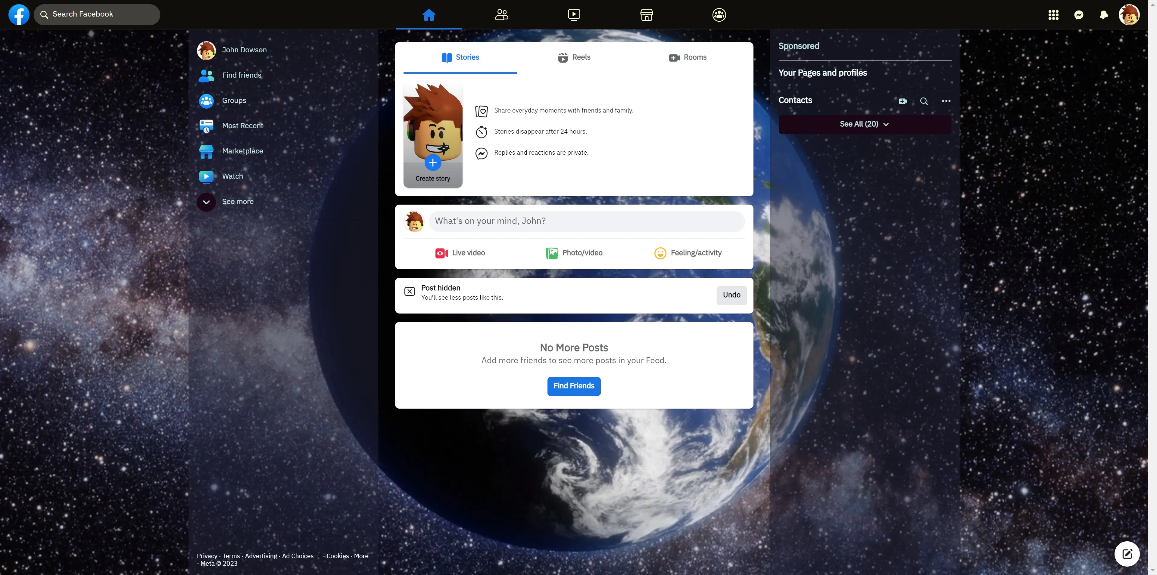 Rotating Earth screenshot of Space